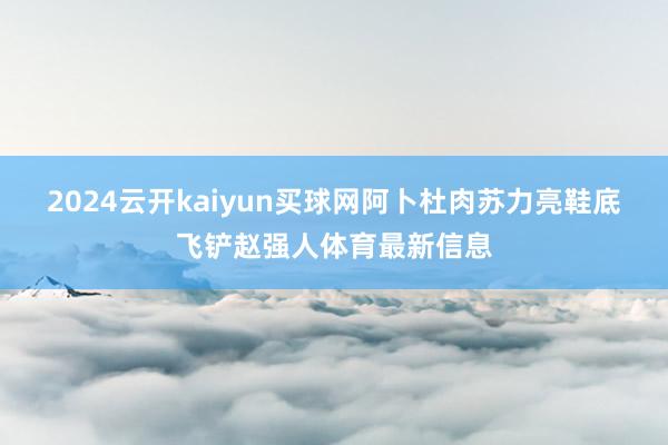 2024云开kaiyun买球网阿卜杜肉苏力亮鞋底飞铲赵强人体育最新信息