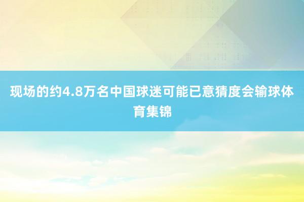 现场的约4.8万名中国球迷可能已意猜度会输球体育集锦