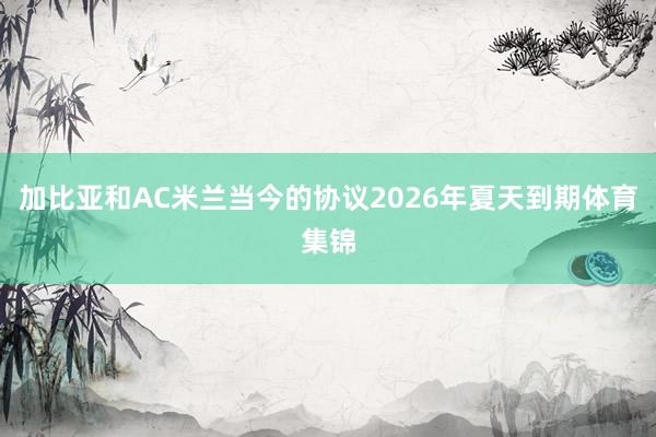 加比亚和AC米兰当今的协议2026年夏天到期体育集锦